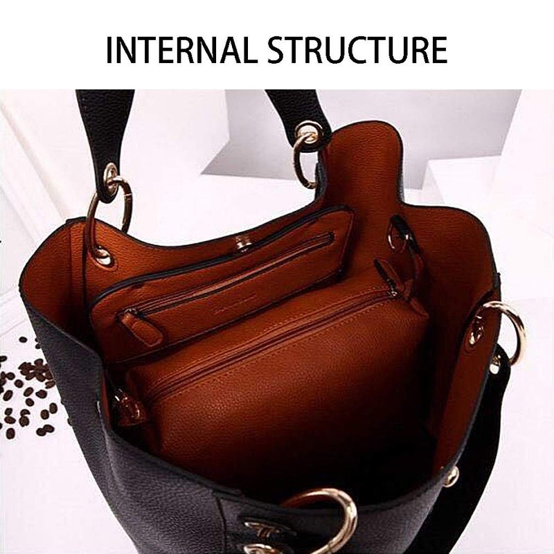 Pahajim Large Capacity Work purse for Women Ladies Bucket Tote Bag Designer Travel Shoulder Handbags (Fuchsia) - Image 5